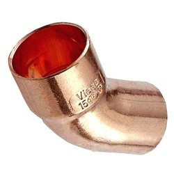 Łuk miedziany fi 18 jednokielichowy 45 stopni