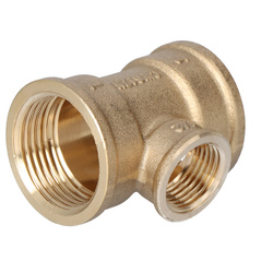 Trójnik redukcyjny mosiężny 1"x1/2"x1" żółty