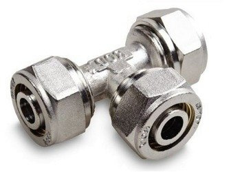 PEX TRÓJNIK SKRĘCANY 16X16X16 ALUPEX WZMOCNIONY