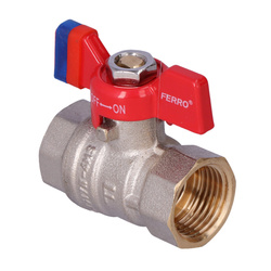 Kurek kulowy nakrętno-nakrętny z motylkiem, 1/2 cala, F-Comfort