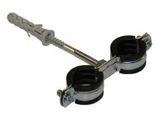 UCHWYT Z GUMĄ PODWÓJNY STALOWY 1/2 20-24mm