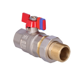 Zawór kulowy nakrętno-wkrętny z motylkiem, ze śrubunkiem, 3/4 cala, F-Power