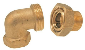 Śrubunek mosiężny 3/4" kątowy z oringiem