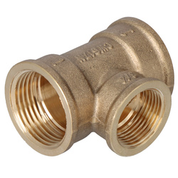 Trójnik redukcyjny mosiężny 1"x3/4"x1" żółty