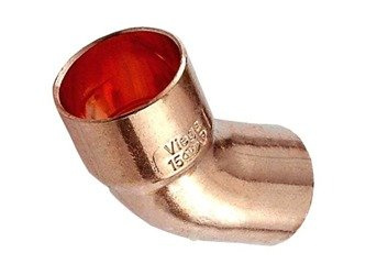 Łuk miedziany fi 28 jednokielichowy 45 stopni