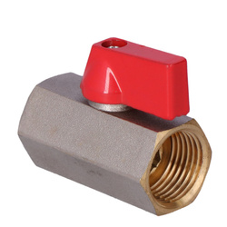 Kurek kulowy mini, nakrętno-nakrętny, 1/2 cala, F-Comfort