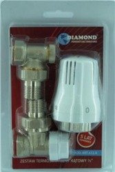 ZESTAW TERMOSTATYCZNY DIAMOND GŁOWICA ZAWORY KĄTOWE